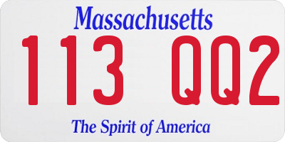 MA license plate 113QQ2