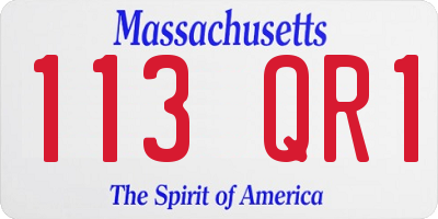MA license plate 113QR1