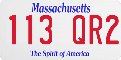MA license plate 113QR2