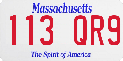 MA license plate 113QR9