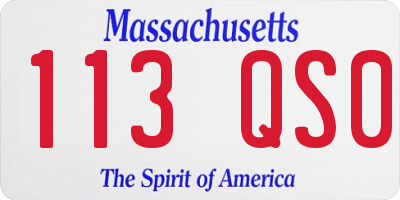 MA license plate 113QS0