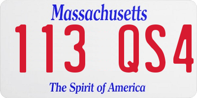 MA license plate 113QS4