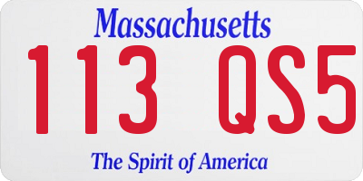 MA license plate 113QS5