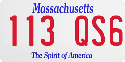 MA license plate 113QS6