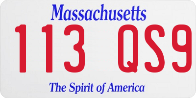 MA license plate 113QS9