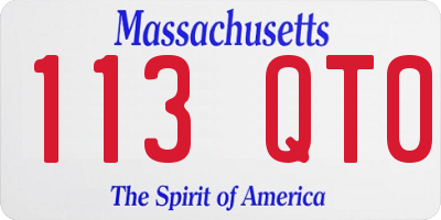 MA license plate 113QT0