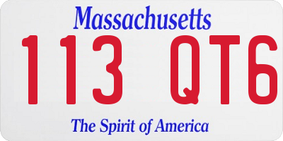 MA license plate 113QT6