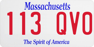 MA license plate 113QV0