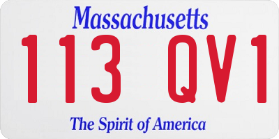 MA license plate 113QV1