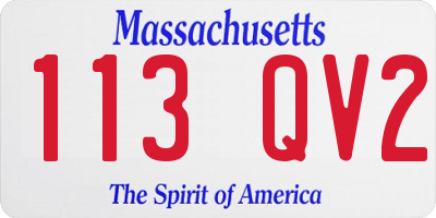 MA license plate 113QV2