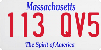 MA license plate 113QV5