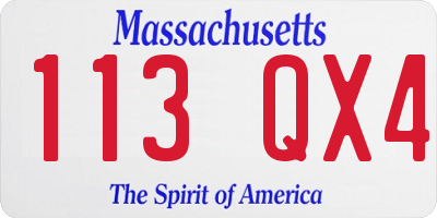 MA license plate 113QX4