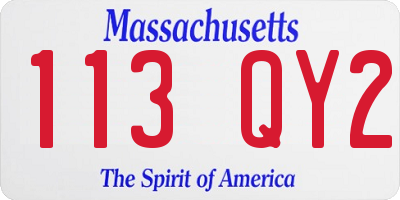 MA license plate 113QY2