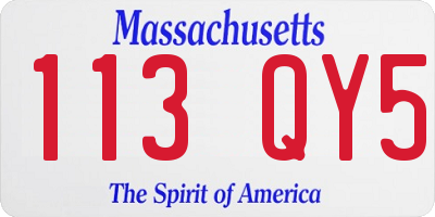 MA license plate 113QY5