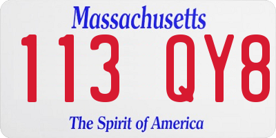 MA license plate 113QY8