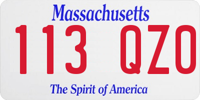 MA license plate 113QZ0
