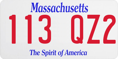 MA license plate 113QZ2