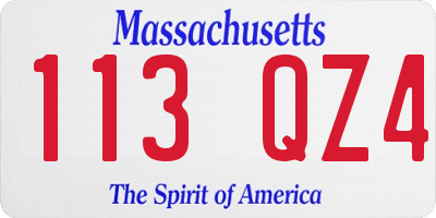 MA license plate 113QZ4