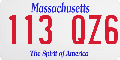 MA license plate 113QZ6