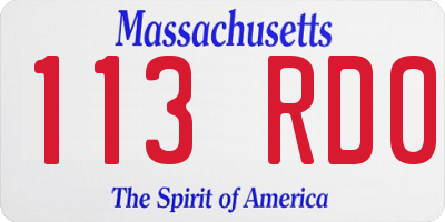 MA license plate 113RD0