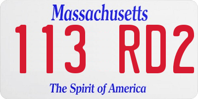 MA license plate 113RD2
