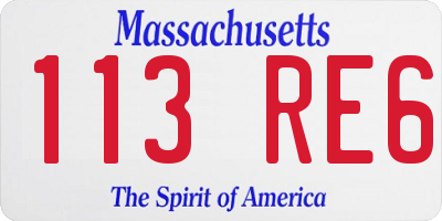 MA license plate 113RE6