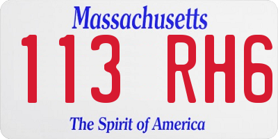 MA license plate 113RH6