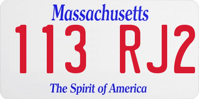 MA license plate 113RJ2