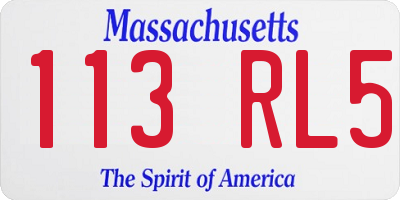 MA license plate 113RL5