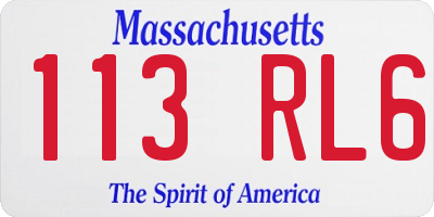 MA license plate 113RL6