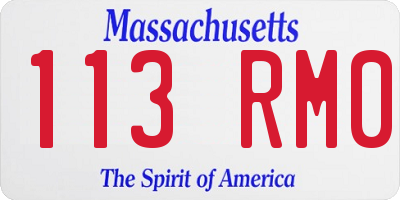 MA license plate 113RM0