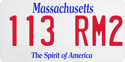 MA license plate 113RM2