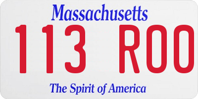 MA license plate 113RO0