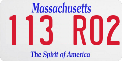 MA license plate 113RO2