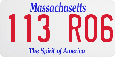 MA license plate 113RO6