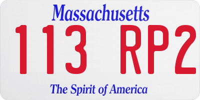 MA license plate 113RP2