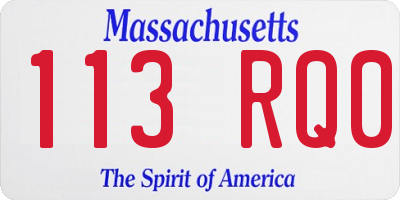 MA license plate 113RQ0
