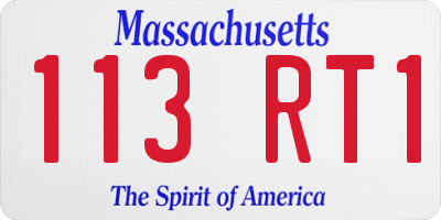 MA license plate 113RT1