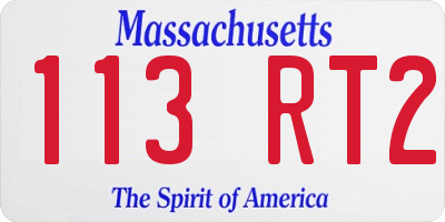 MA license plate 113RT2