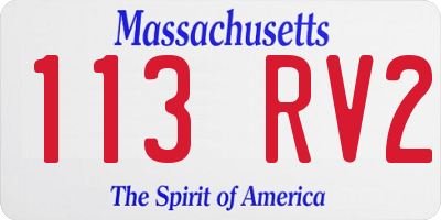 MA license plate 113RV2