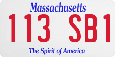 MA license plate 113SB1