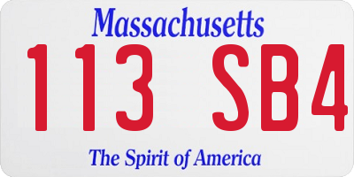 MA license plate 113SB4