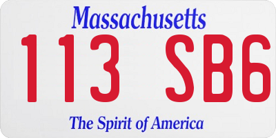 MA license plate 113SB6