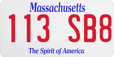 MA license plate 113SB8