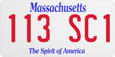 MA license plate 113SC1