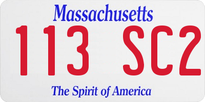 MA license plate 113SC2