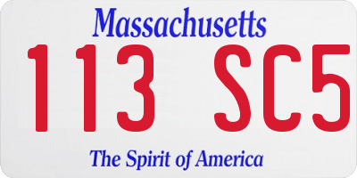 MA license plate 113SC5