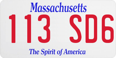 MA license plate 113SD6