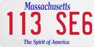 MA license plate 113SE6