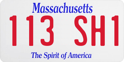 MA license plate 113SH1